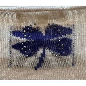 Morning Apple Sweater Purple Shamrock Elbow Patches  Metal Details SZ‎ S